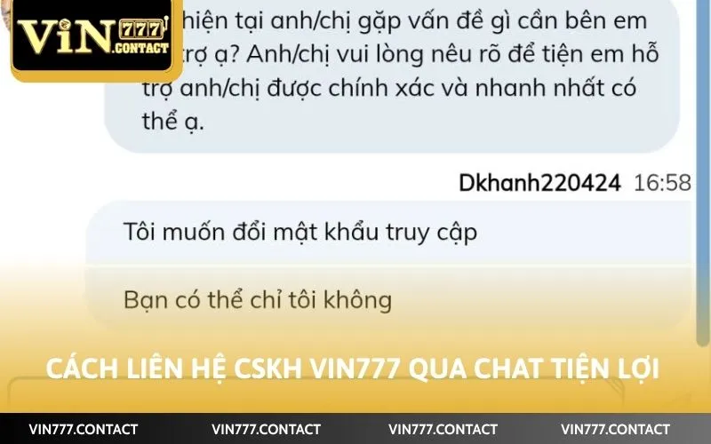 Cách Liên Hệ CSKH Vin777 Nhanh Chóng Nhất Hiện Nay 3 Cách liên hệ CSKH Vin777 qua chat tiện lợi