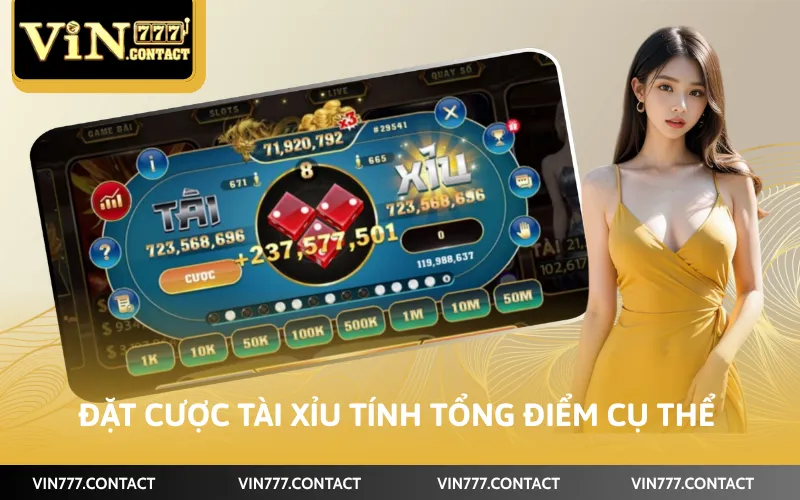 Cách Chơi Tài Xỉu VIN777 - Mẹo Hiệu Quả Và Dễ Hiểu Nhất 3 Đặt cược Tài Xỉu tính tổng điểm cụ thể